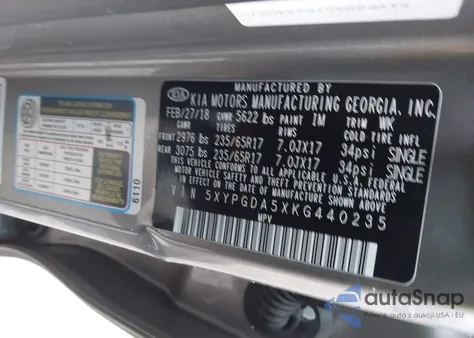 2019 Kia Sorento 3.3L Lx из США, поврежденный, VIN 5XYPGDA5XKG440235